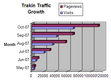 Trakin Traffic growth graph