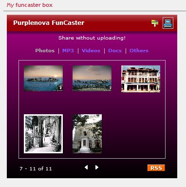 Purplenova FunCaster: Share full multimedia content on Web2.0 sites without uploads what are indian people how do they live what is the culture Funcaster Widget