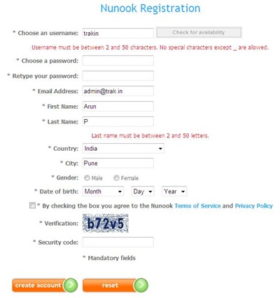 nunook registration form thumb Nunook community gaming network: how will users get hooked if they cannot register?