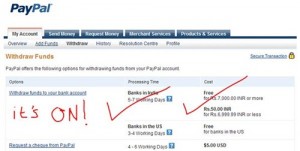 Paypal Update: Resumes Electronic Withdrawal Service to India
