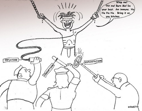 indiansinflationimmunutypoorguytortureenjoypainpolticianwhippolicebatonlathibusinessmanhotironbr Trakin Toons: Indian Aam Aadmi Immunity!