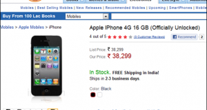 &ldquo;Officially Unlocked&rdquo; iPhone 4 selling on Infibeam !!