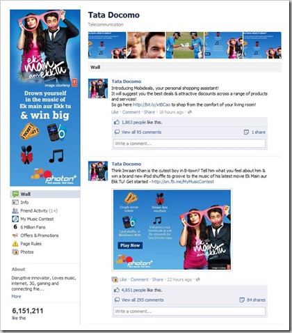 Tata Docomo FB Page Customer Acquisition through Social Media!