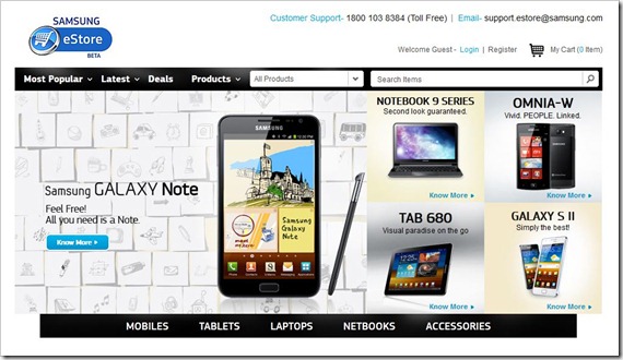 samsung estore thumb Samsung launches its online store in India – But why?
