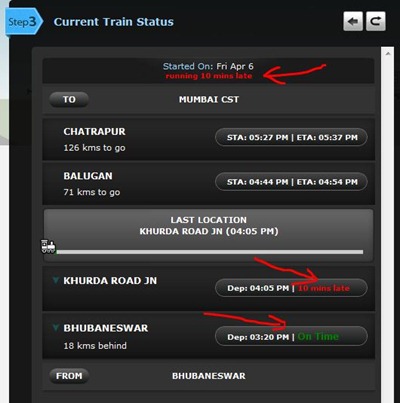 How do you find out about a train's current status?