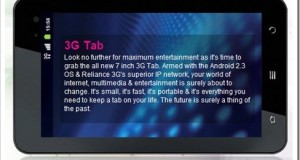 New Reliance 3G tab launched for Rs.14500