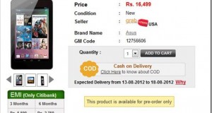 Buy Google Nexus 7 tablet in India for Rs. 16,499/-