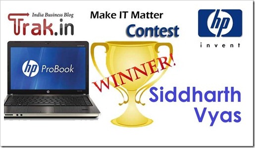 Trak.in HP Make IT Matter Contest Winners [Final Bumper Prize announcement]