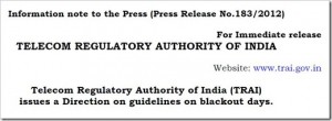 TRAI issues new guidelines for Mobile Network Blackout Days