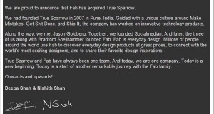 Fab.com acquires Pune based True Sparrow