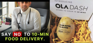 डॉक्टर ने Ola, Zomato और Swiggy के 10 मिनट में मिलने वाले भोजन को  बताया 