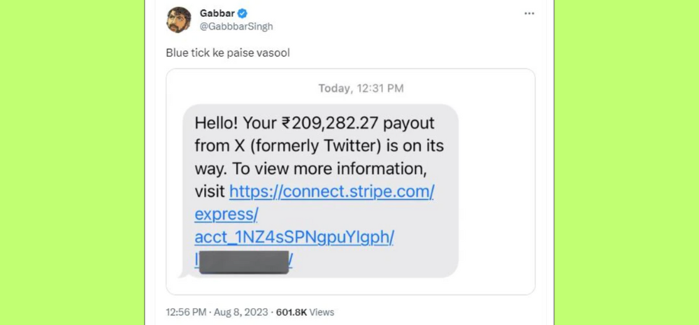 Twitter Starts Paying Money To Users Having Millions Of Impressions: But Only Blue Tick Users Eligible For Payouts!
