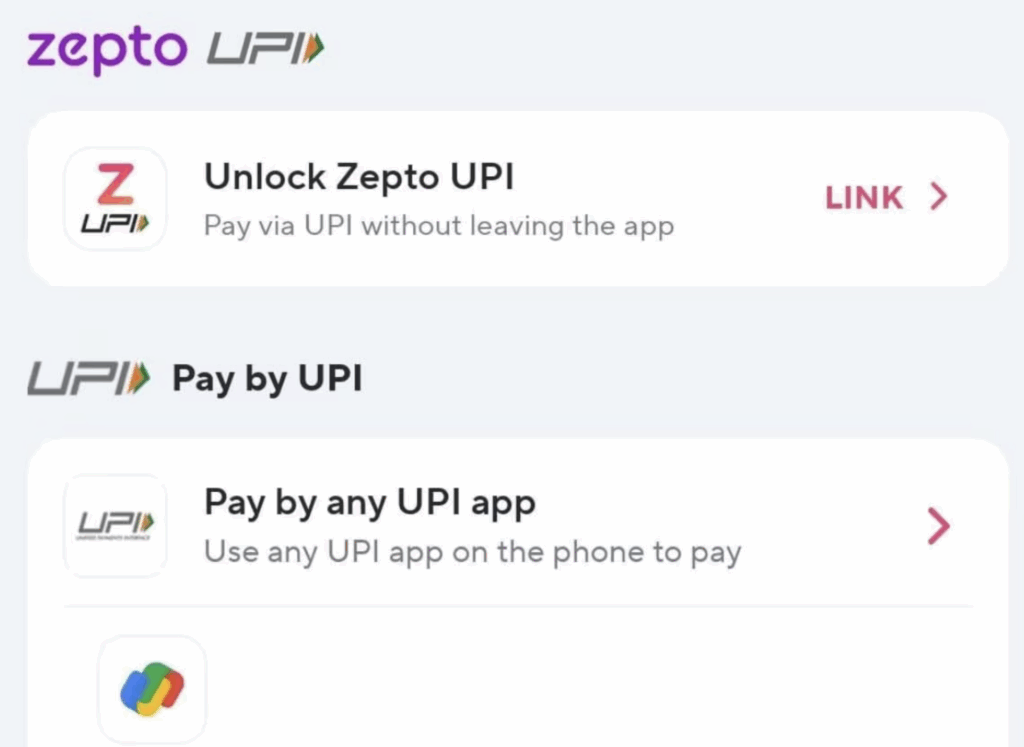 Zepto Launches In-App UPI Payment Options For Faster Checkout