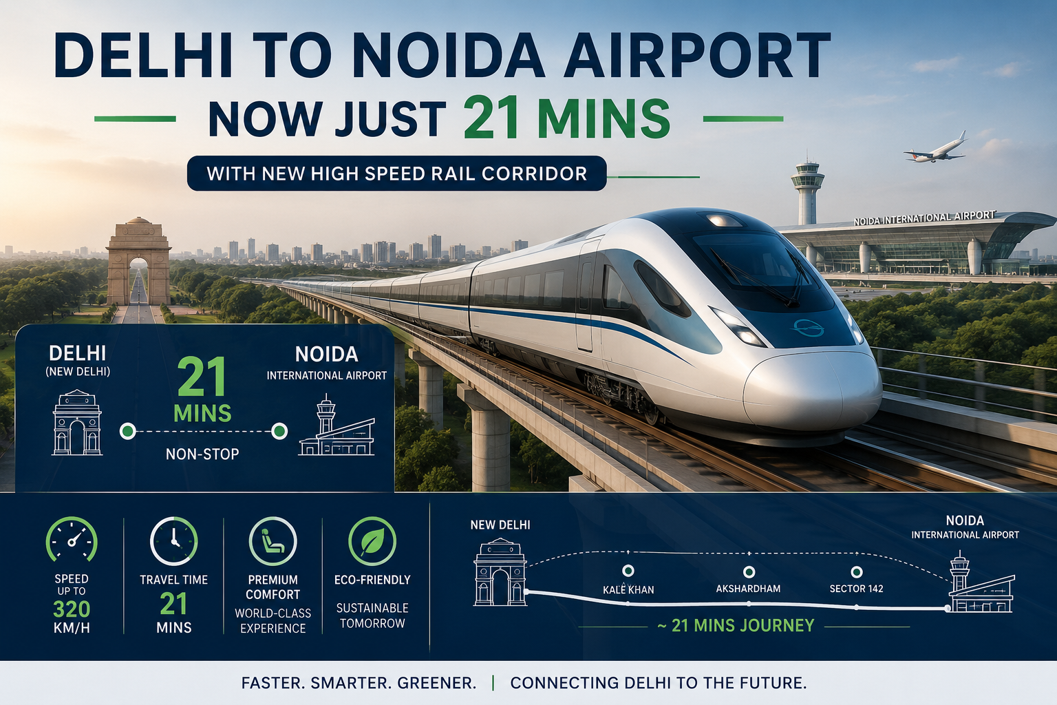 Delhi To Noida Airport In 21 Minutes With New High Speed Rail