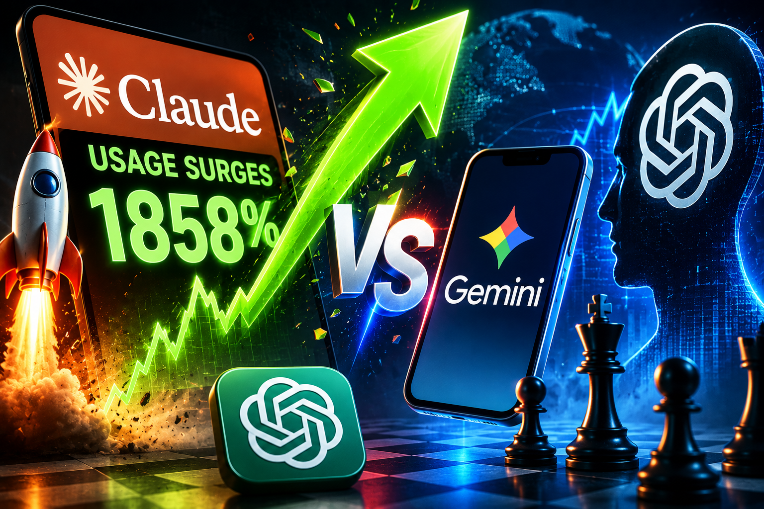 Claude's Usage Surges 1858%; Gemini Challenges ChatGPT's Dominance