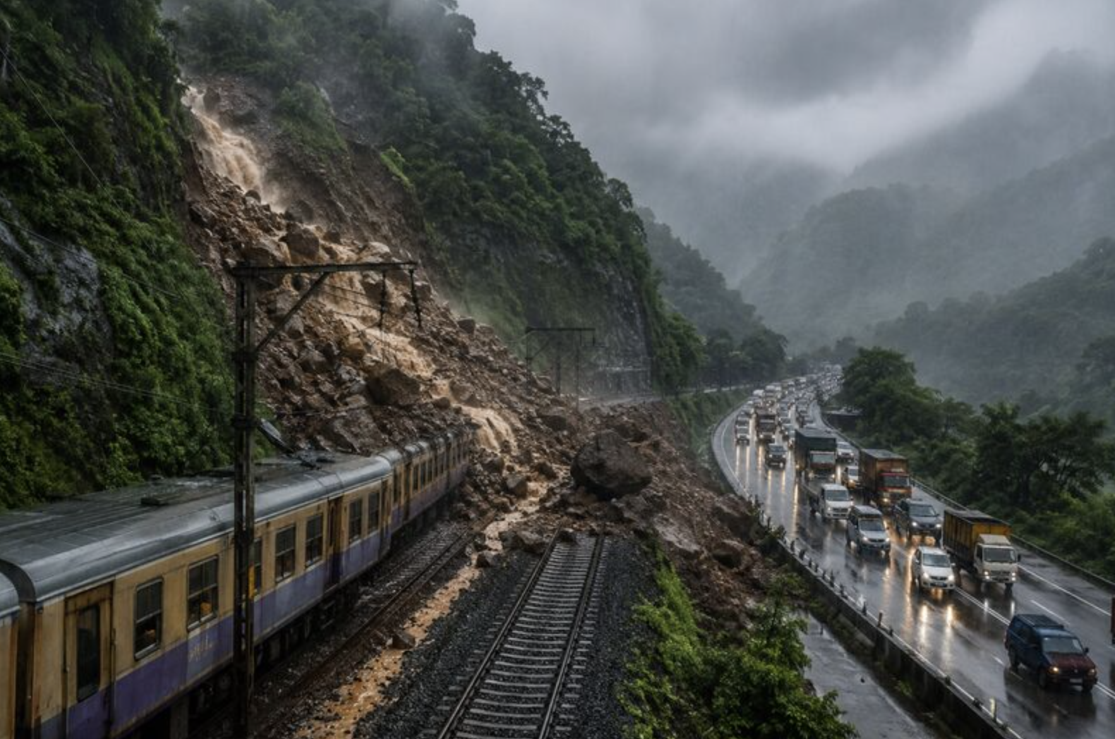 Mumbai Pune Expressway, Train Services Shutdown Due To Massive Rains, Landslides