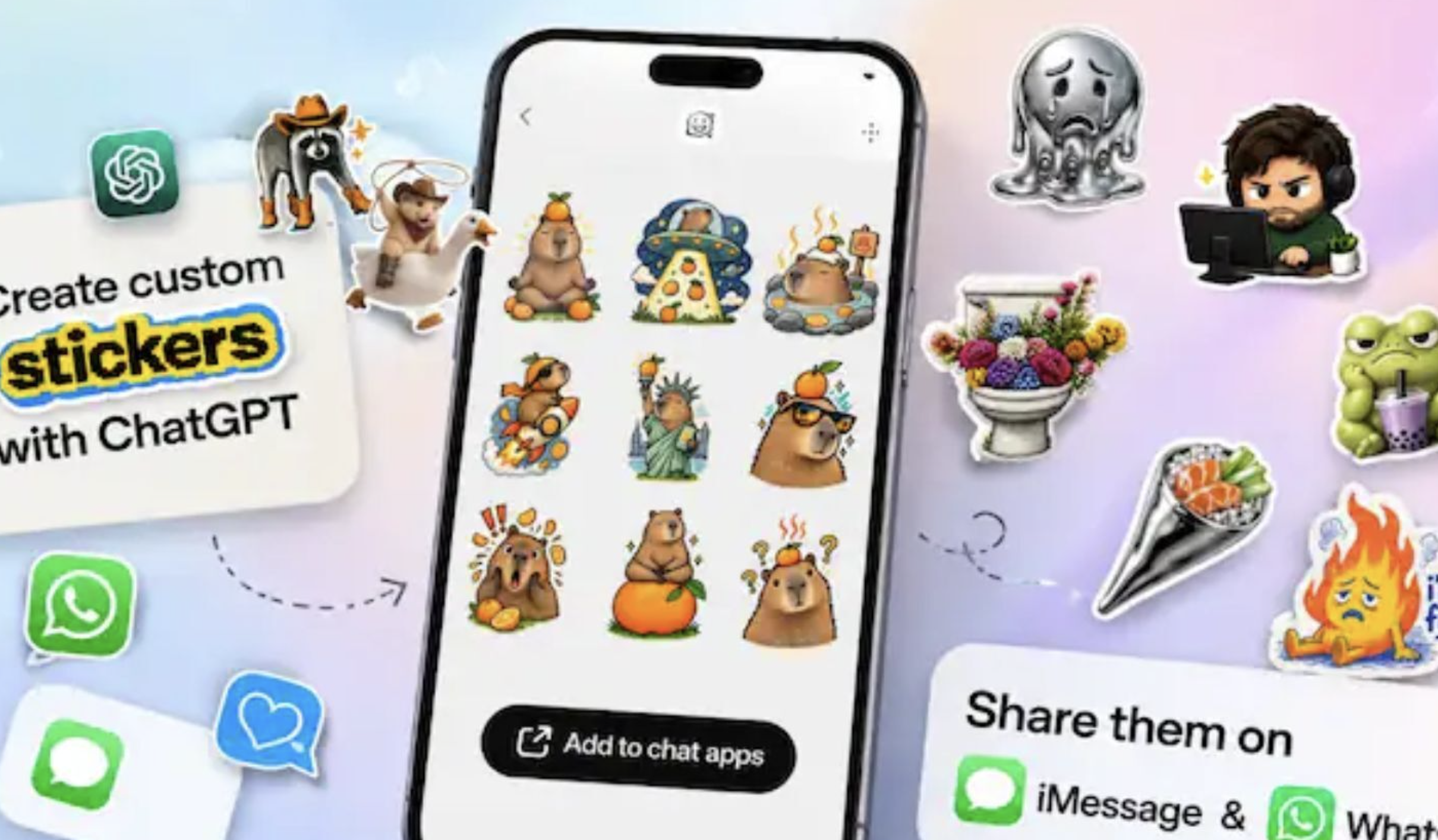 ChatGPT Introduces AI-Generated Stickers for WhatsApp, iMessage and More