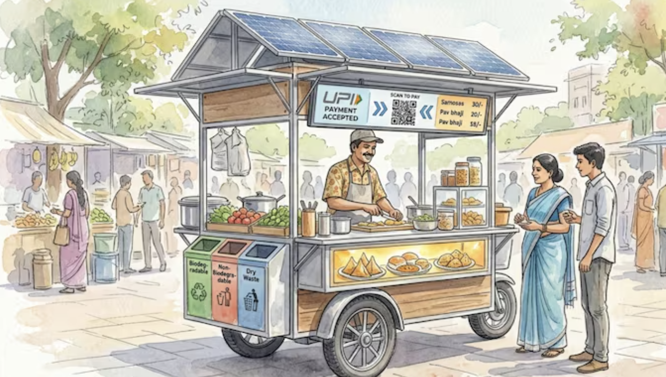 Solar-Powered Food Vending Cart with Digital Payments Created By IIT Kharagpur
