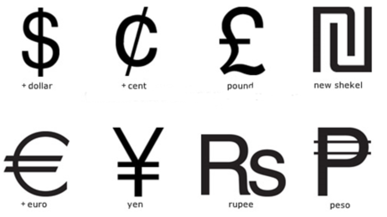 Что значит tl. Символы валют. Графические символы валют. Денежные символы.
