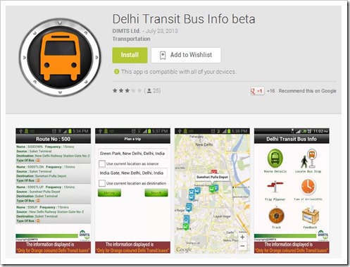 Delhi Transit Bus Info