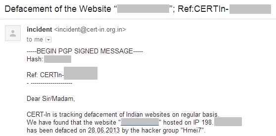 CERT Gets Proactive, Informs You on Defaced/Hacked Websites