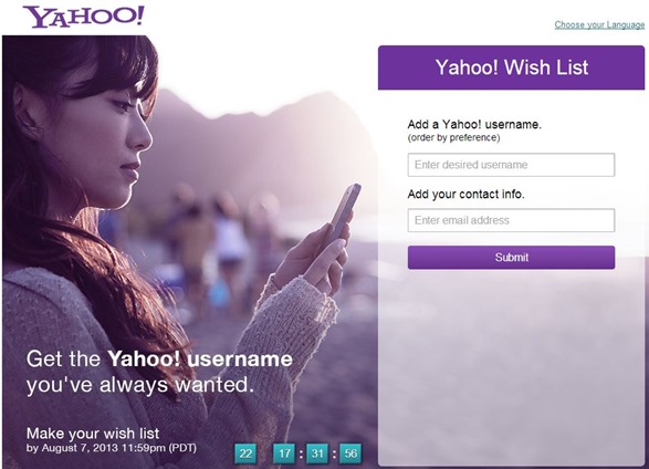 Yahoo Wishlist Email ID