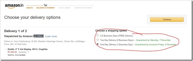 Amazon Brings Guaranteed 1 Day, 2 Day Shipping For Orders In India