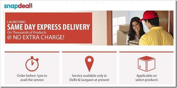 Snapdeal Same Day Delivery