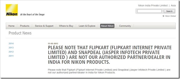 Nikon Flipkart Snapdeal