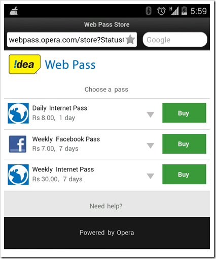 Opera Web Pass