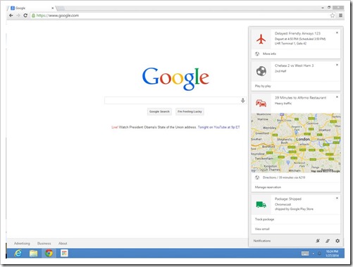 Google Now Chrome