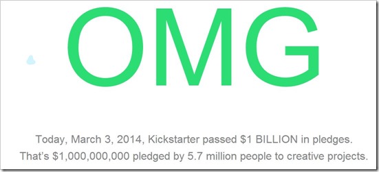 Kickstarter 1 billion pledges