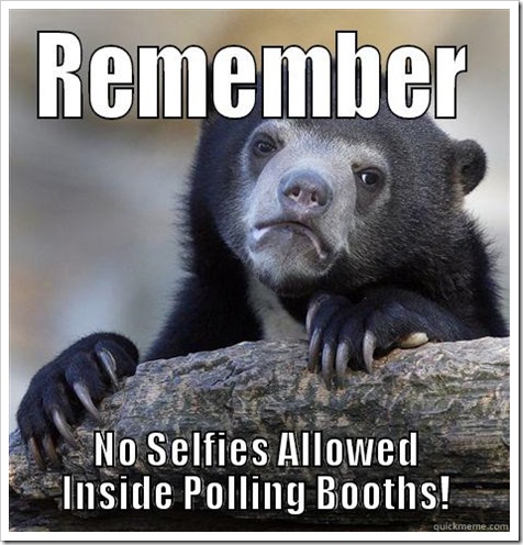 No Selfies allowed inside polling booths