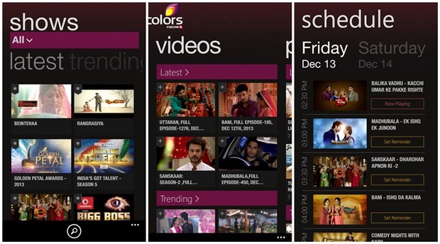Mobile TV App channels