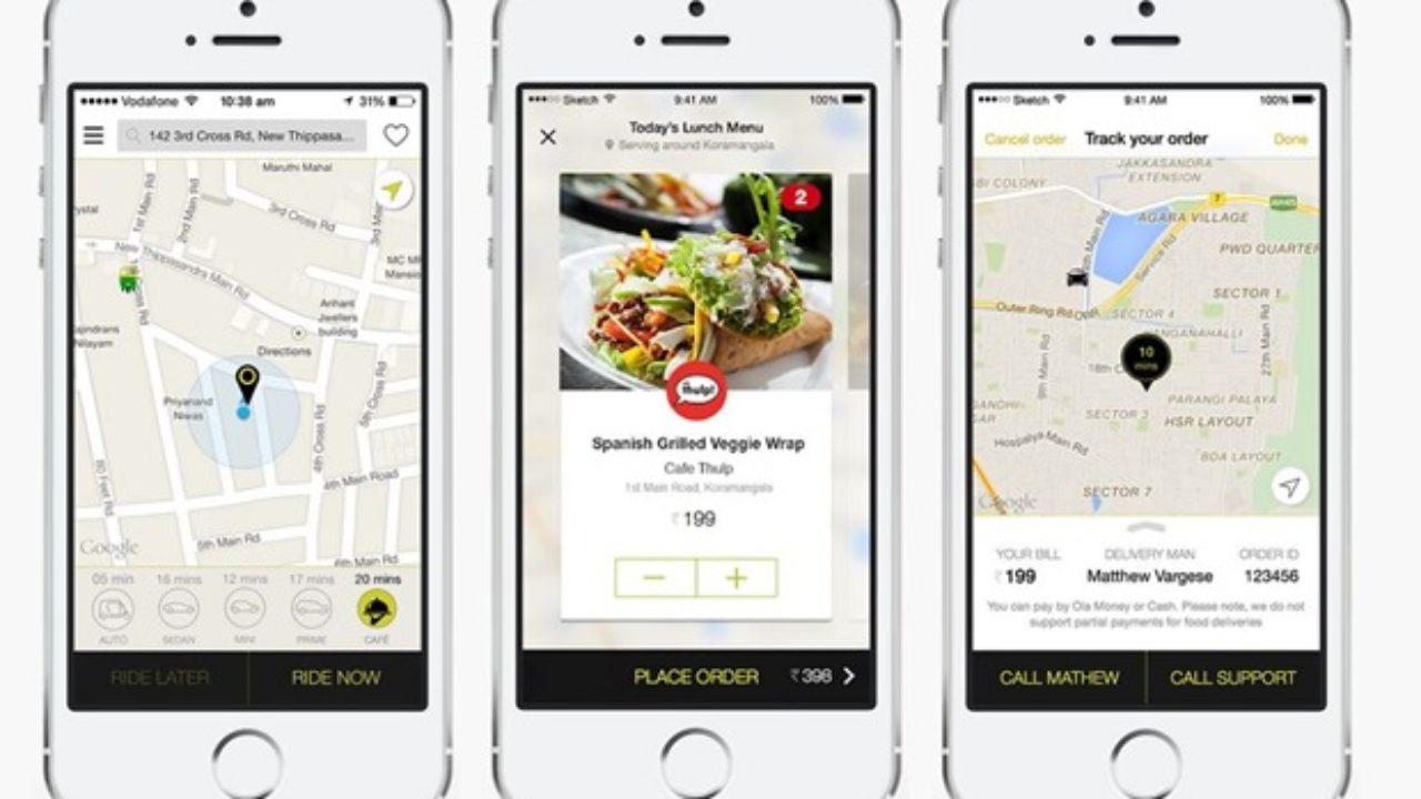 Surprise Ola Launches Ola Cafe An Online Food Delivery Service Trak In Indian Business Of Tech Mobile Startups