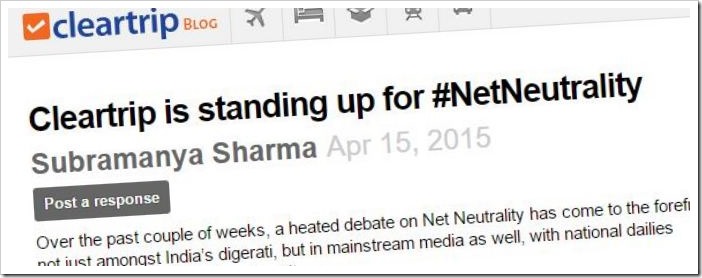 Cleartrip Net Neutrality