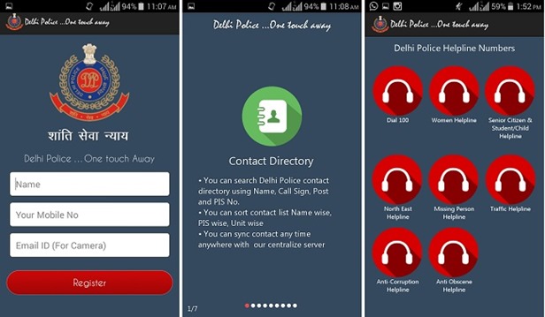Delhi Police One Touch Away App