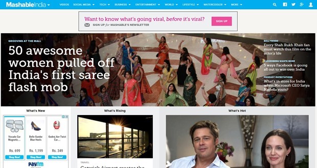 Mashable Homepage