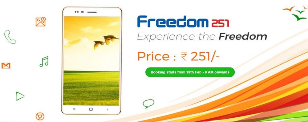 Astonishing! Freedom 251 Quadcore 1GB RAM Launched For Rs. 251 ($3.8)