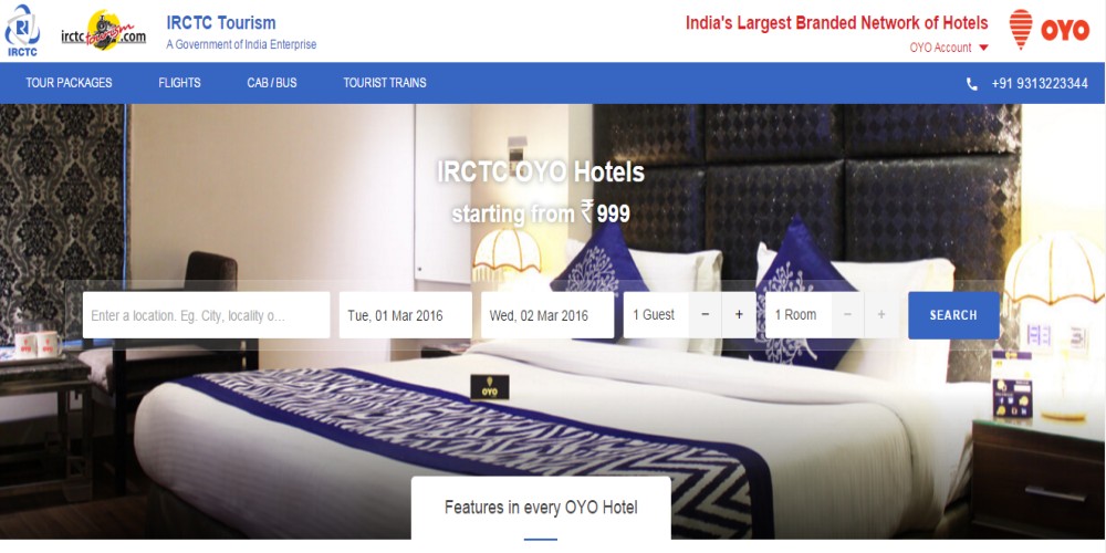 Now you can book your accommodation via OYO Rooms on IRCTC