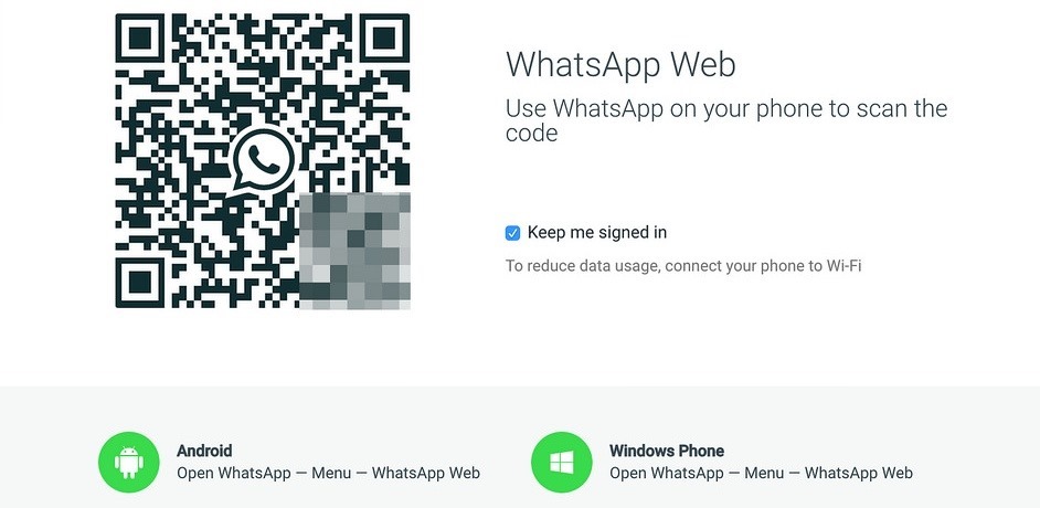 Whatsapp web QR code