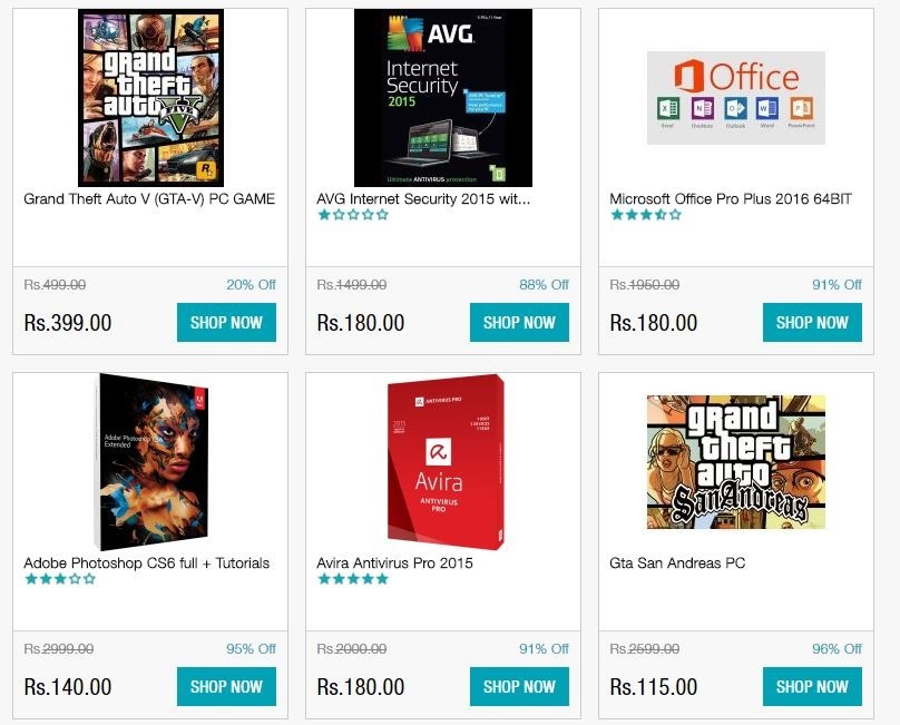 shopclues Pirated Games Software