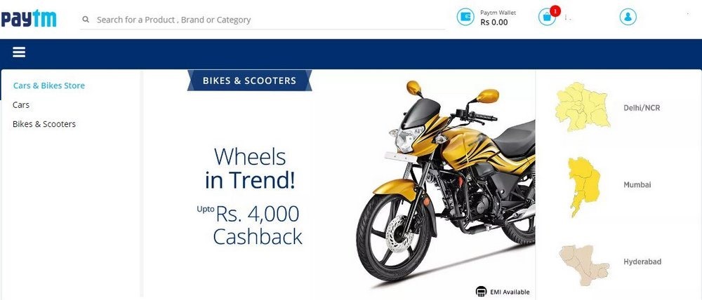 Paytm Bikes Scooters
