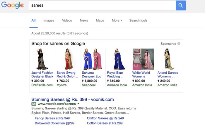 Google search Sarees