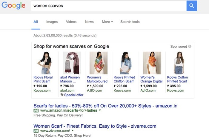 Google search Women Scarves