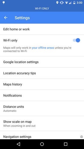 Google Maps Update- WiFi Only