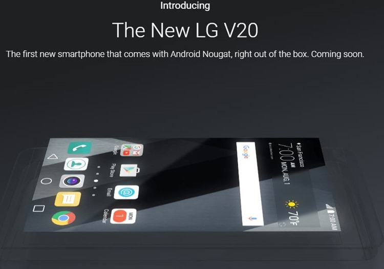 New LG V20 Android Nougat