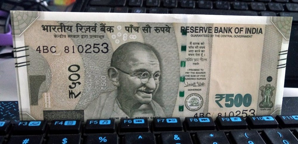 500 rupee Demonetisation Currency Note keyboard