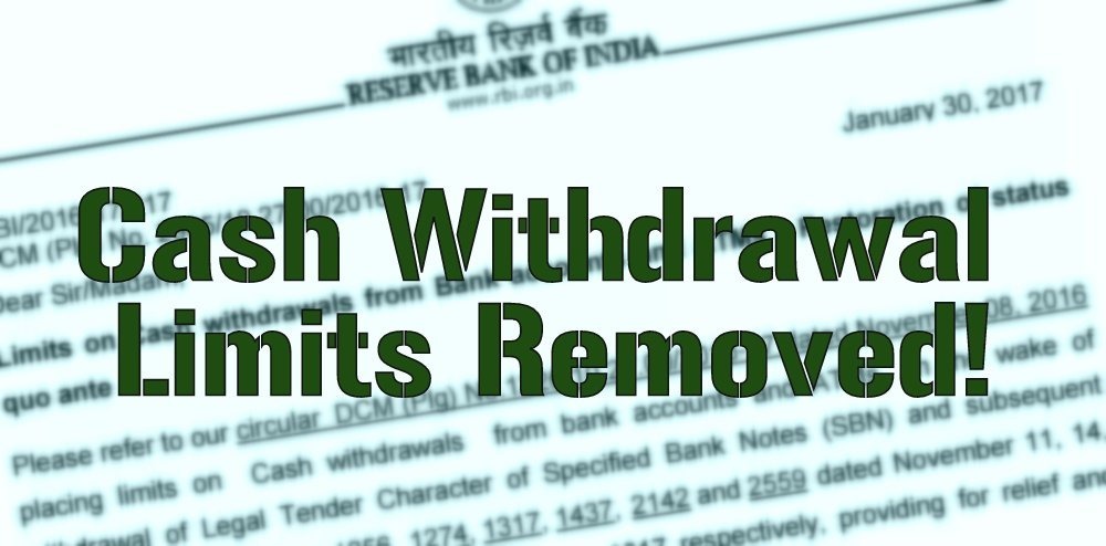 RBI cash withdrawal circular