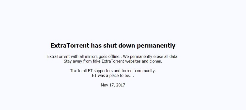 War on Piracy! Extratorrents Too Shuts Down Permanently